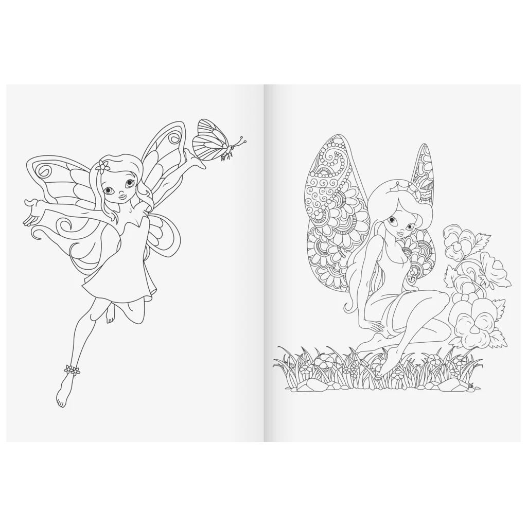 Ausmalheft Magic Butterfly | 32 Blatt, rosarot/lila