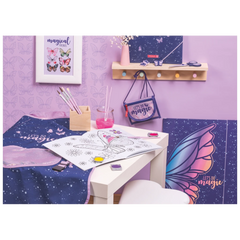 Ausmalheft Magic Butterfly | 32 Blatt, rosarot/lila