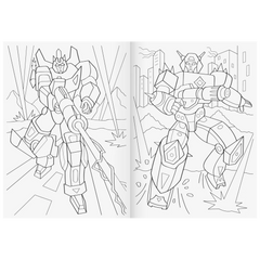 Ausmalheft Robot Heroes | 32 Blatt, dunkelblau/lila