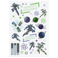 Ausmalheft Robot Heroes | 32 Blatt, dunkelblau/lila