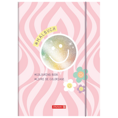 Ausmalheft Happy Hippie | 32 Blatt, rosa