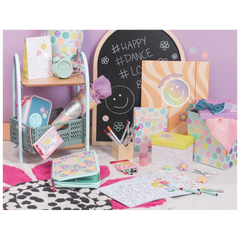 Ausmalheft Happy Hippie | 32 Blatt, rosa