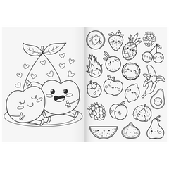 Ausmalheft Fruity Love | 32 Blatt, rosa/rot