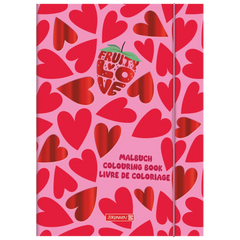 Ausmalheft Fruity Love | 32 Blatt, rosa/rot