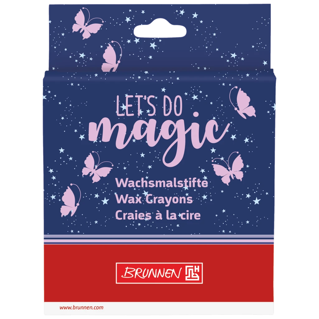 Wachsmalstifte-Set Magic Butterfly | rosarot/lila, 8 Stück