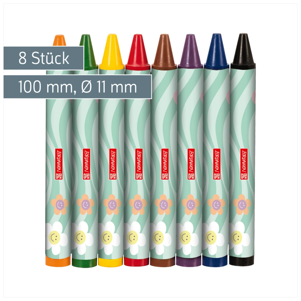 Wachsmalstifte-Set Happy Hippie | mint, 8 Stück