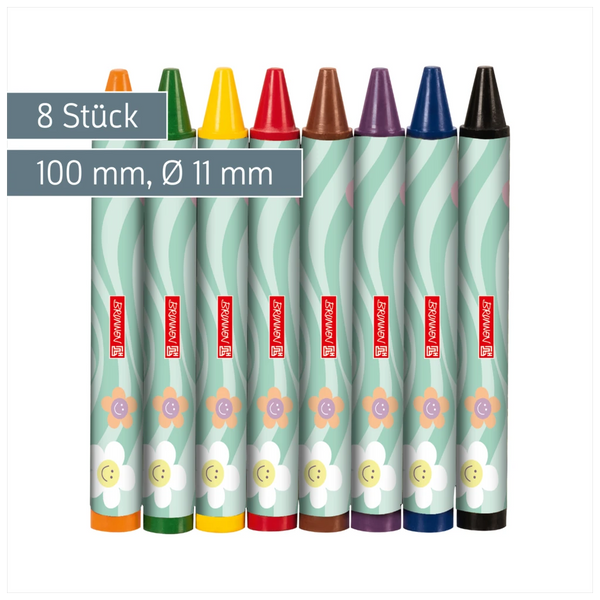 Wachsmalstifte-Set Happy Hippie | mint, 8 Stück