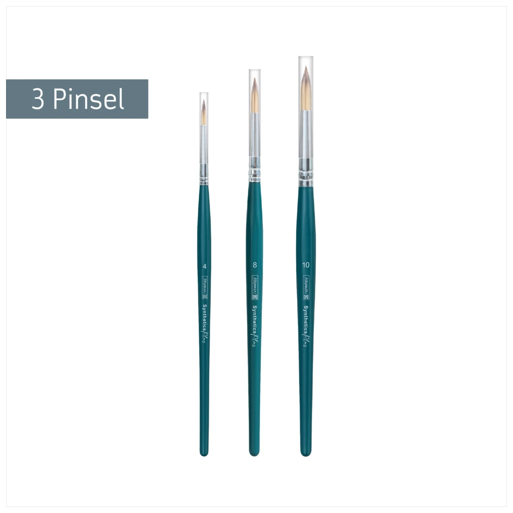 Kunsthaarpinsel-Set „Synthetics Plus“ rund | 3 Pinsel