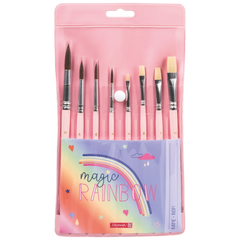 Schulpinsel-Set Magic Rainbow | rosa, 8 Pinsel