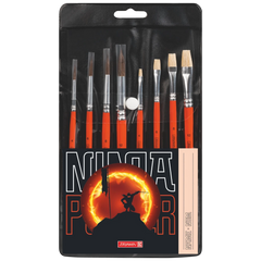 Schulpinsel-Set Ninja Power | rot, 8 Pinsel