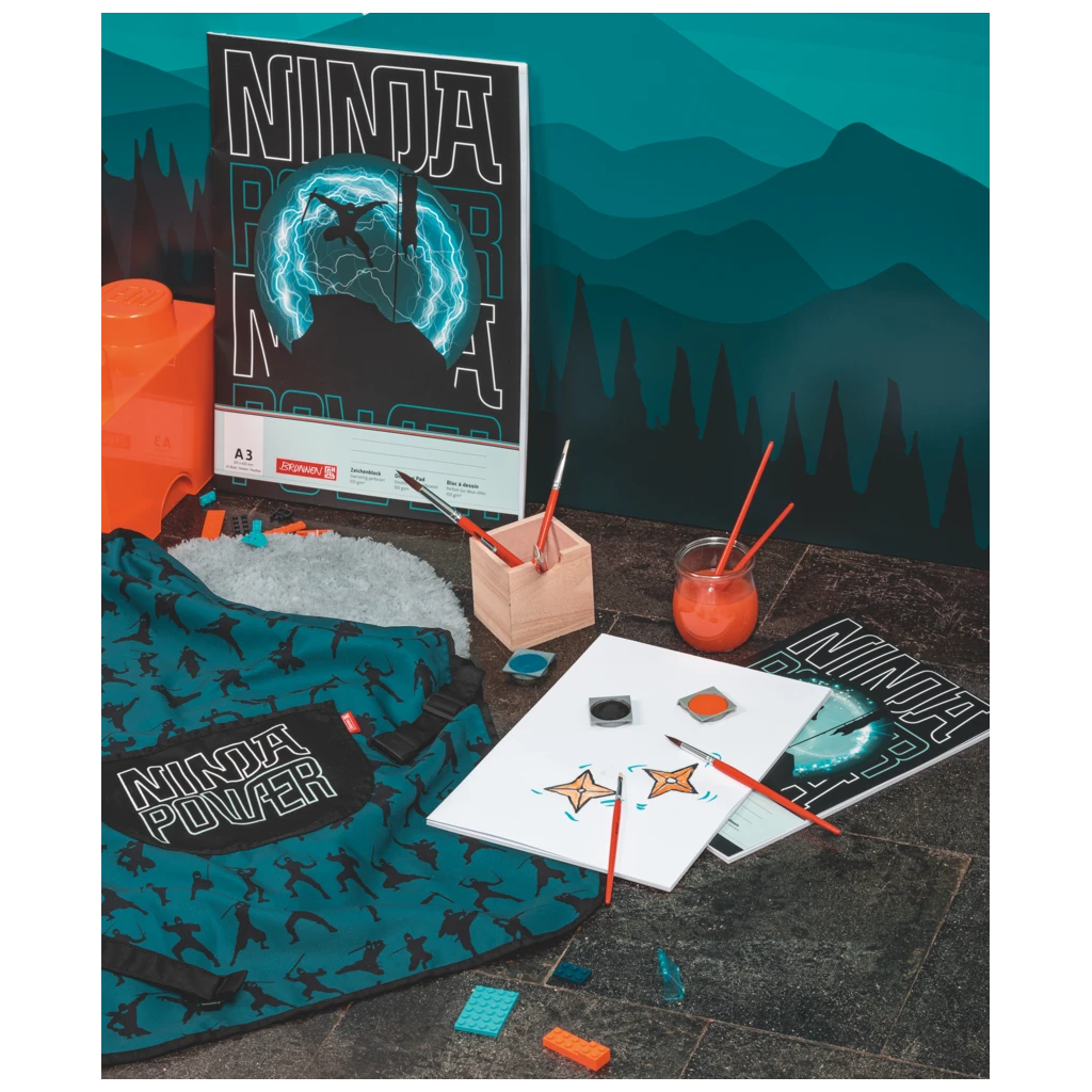 Schulpinsel-Set Ninja Power | rot, 8 Pinsel
