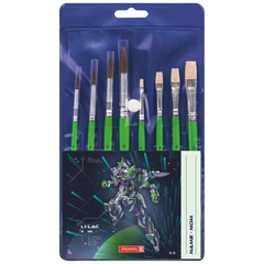 Schulpinsel-Set Robot Heroes | grün, 8 Pinsel