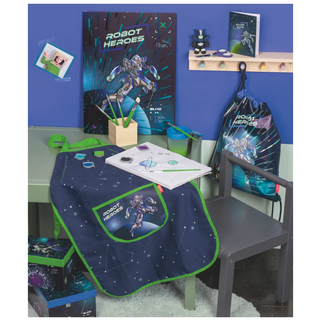 Schulpinsel-Set Robot Heroes | grün, 8 Pinsel