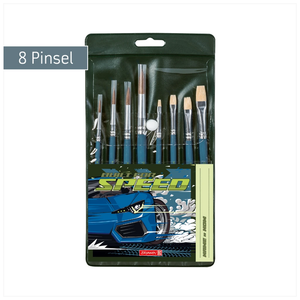 Schulpinsel-Set Fast Wheels | blau, 8 Pinsel