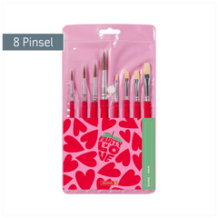 Schulpinsel-Set Fruity Love | rosa/rot, 8 Pinsel