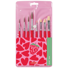 Schulpinsel-Set Fruity Love | rosa/rot, 8 Pinsel