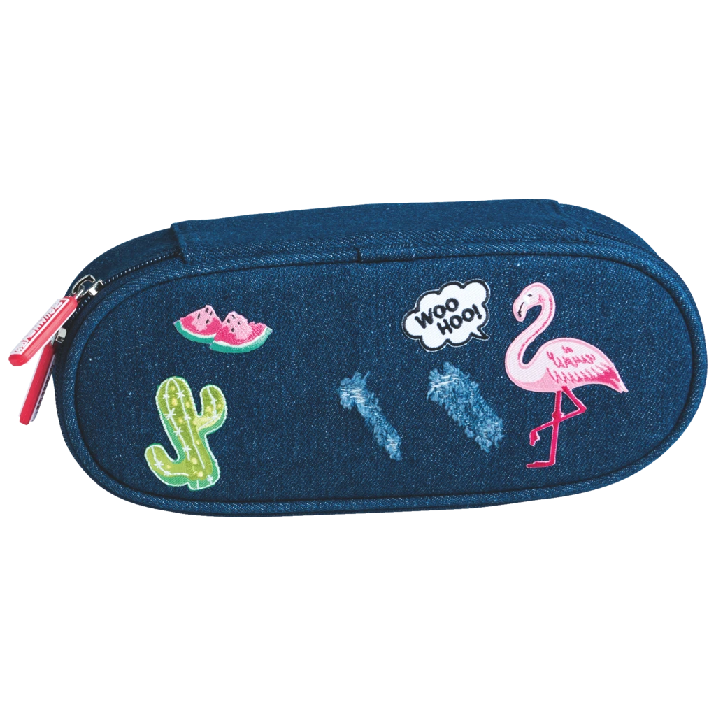 Schlampermäppchen „Patches“ | blau/mehrfarbig