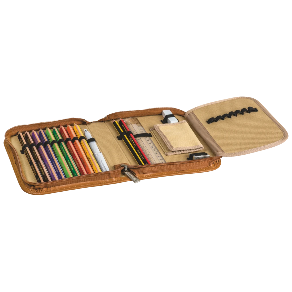 Federmäppchen | 1 Klappe(n), braun