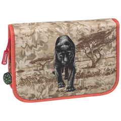 Federmäppchen „Panther“ Safari World | 2 Klappe(n), braun