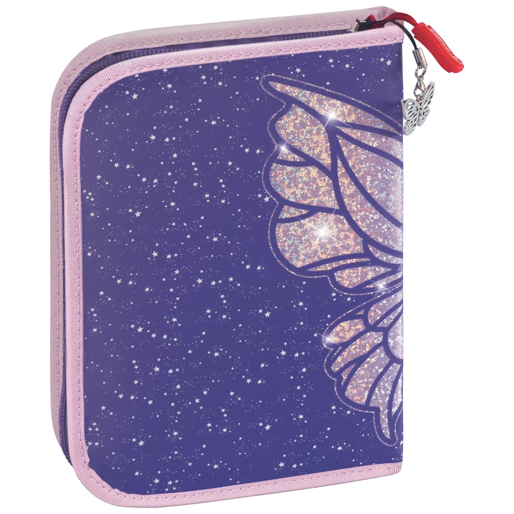 Federmäppchen Magic Butterfly | 2 Klappe(n), rosarot/lila