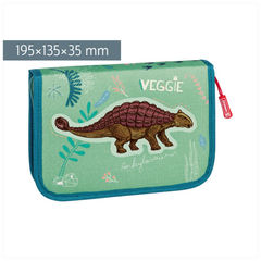 Federmäppchen Dinosaurier | 2 Klappe(n), grün