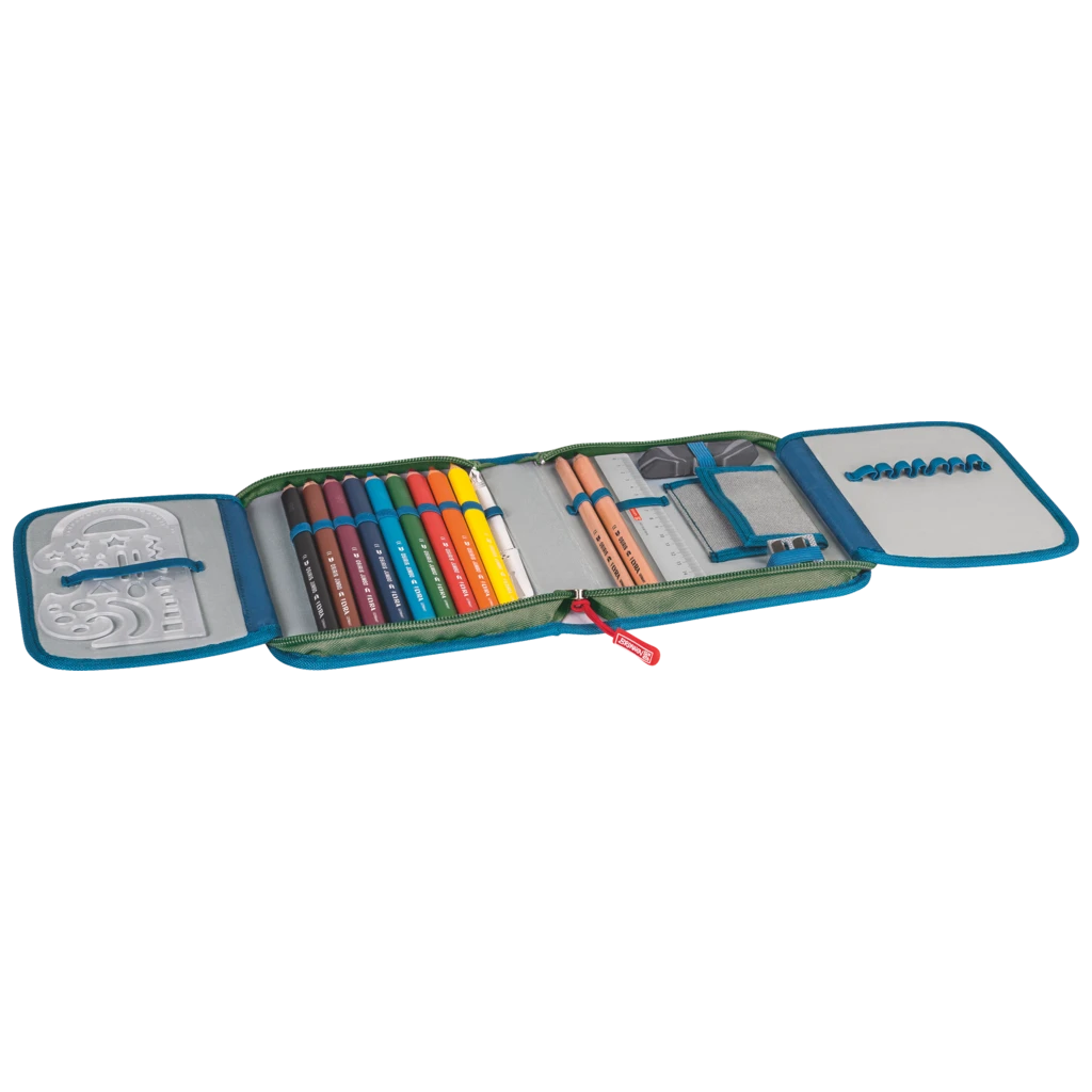 Federmäppchen Dinosaurier | 2 Klappe(n), grün