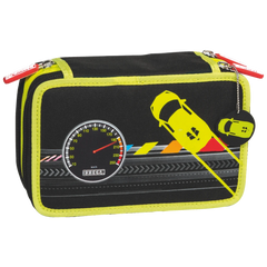 Federmäppchen „Speed Control“ | 3 Reißverschlüsse, schwarz