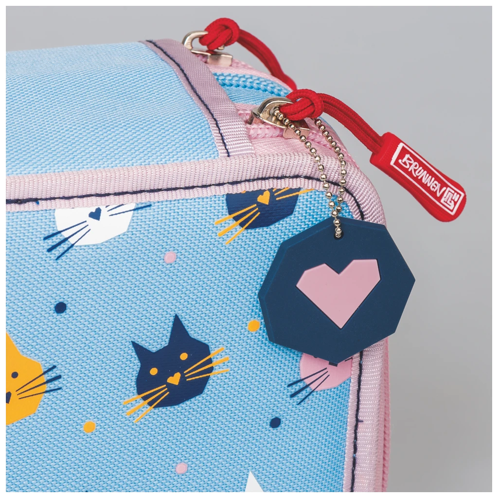 Federmäppchen „Cats“ | 3 Reißverschlüsse, hellblau