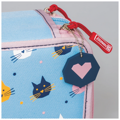 Federmäppchen „Cats“ | 3 Reißverschlüsse, hellblau