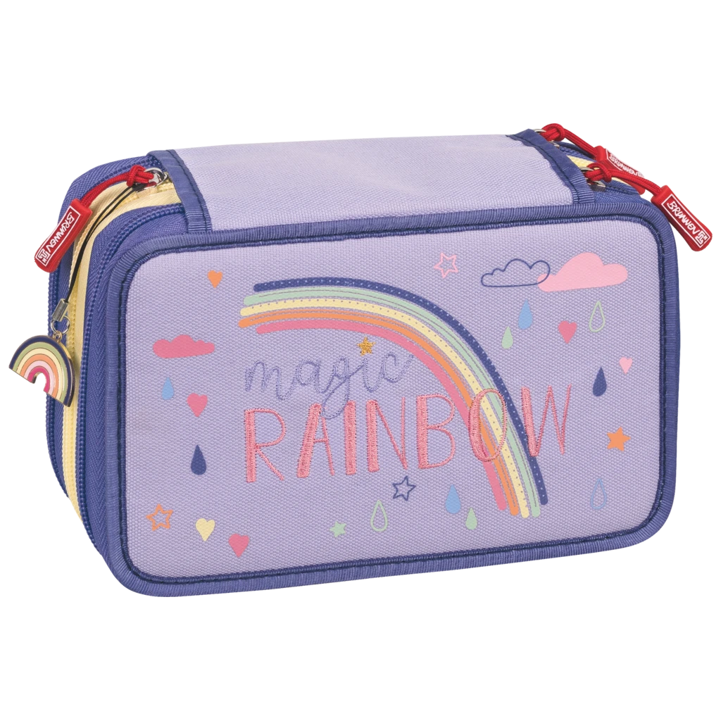 Federmäppchen Magic Rainbow | 3 Reißverschlüsse, helllila