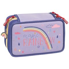 Federmäppchen Magic Rainbow | 3 Reißverschlüsse, helllila
