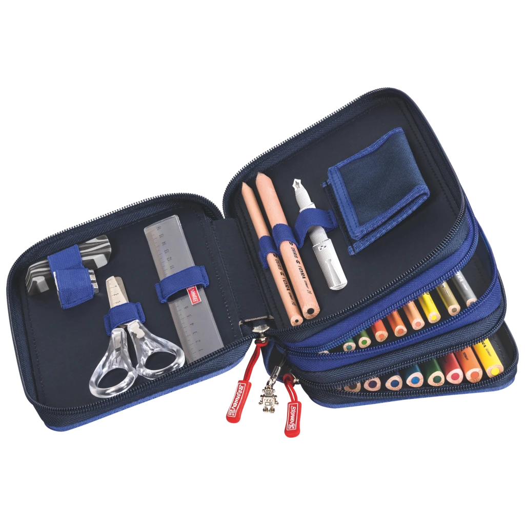 Federmäppchen Robot Heroes | 3 Reißverschlüsse, dunkelblau