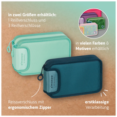 Federmäppchen s'maepp Fast Wheels | 3 Reißverschlüsse, grün/mehrfarbig