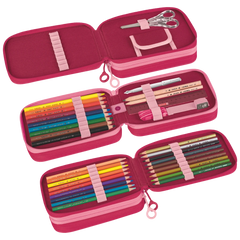 Federmäppchen s'maepp Fruity Love | 3 Reißverschlüsse, rosa/rot