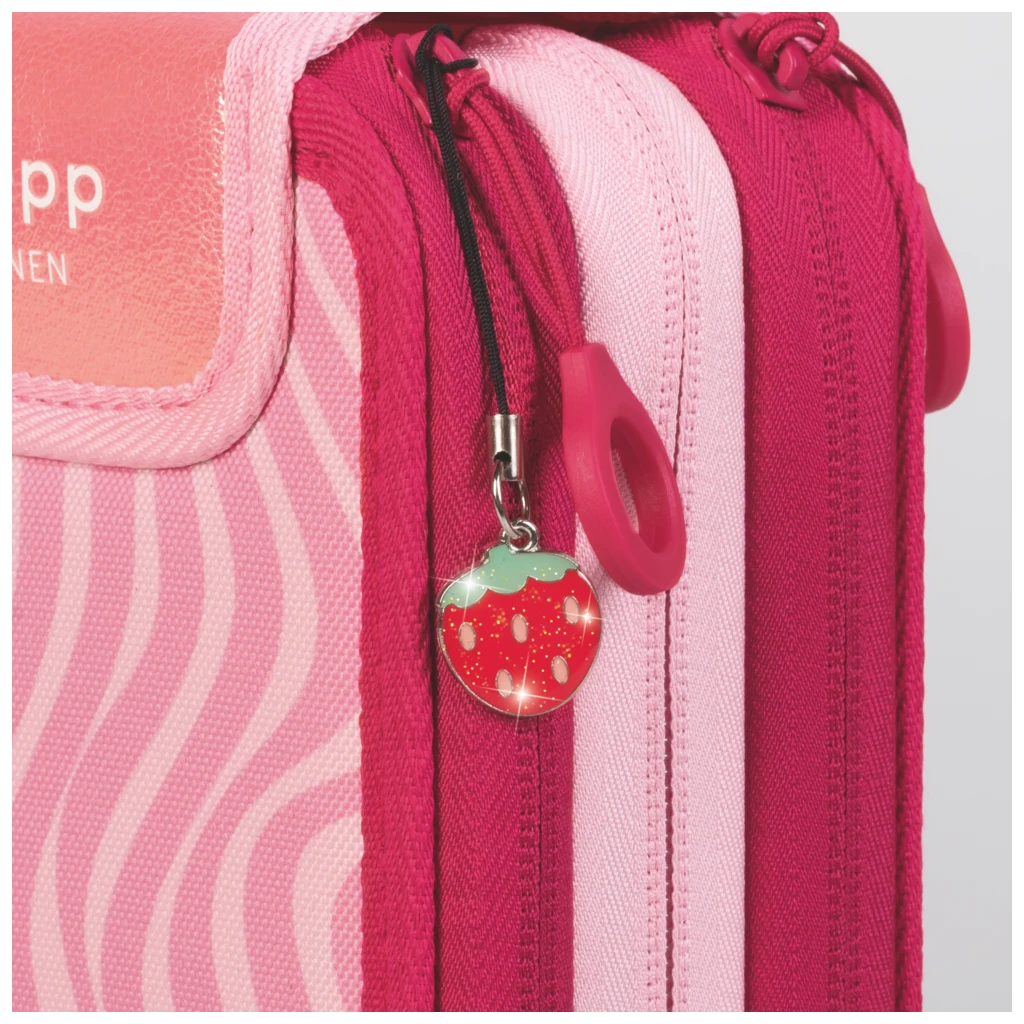 Federmäppchen s'maepp Fruity Love | 3 Reißverschlüsse, rosa/rot