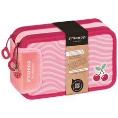 Federmäppchen s'maepp Fruity Love | 3 Reißverschlüsse, rosa/rot