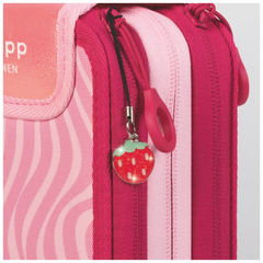 Federmäppchen s'maepp Fruity Love | 3 Reißverschlüsse, rosa/rot