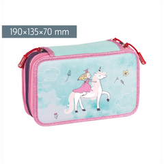 Federmäppchen Unicorn Princess | 3 Reißverschlüsse, türkis