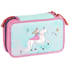 Federmäppchen Unicorn Princess | 3 Reißverschlüsse, türkis