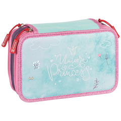 Federmäppchen Unicorn Princess | 3 Reißverschlüsse, türkis
