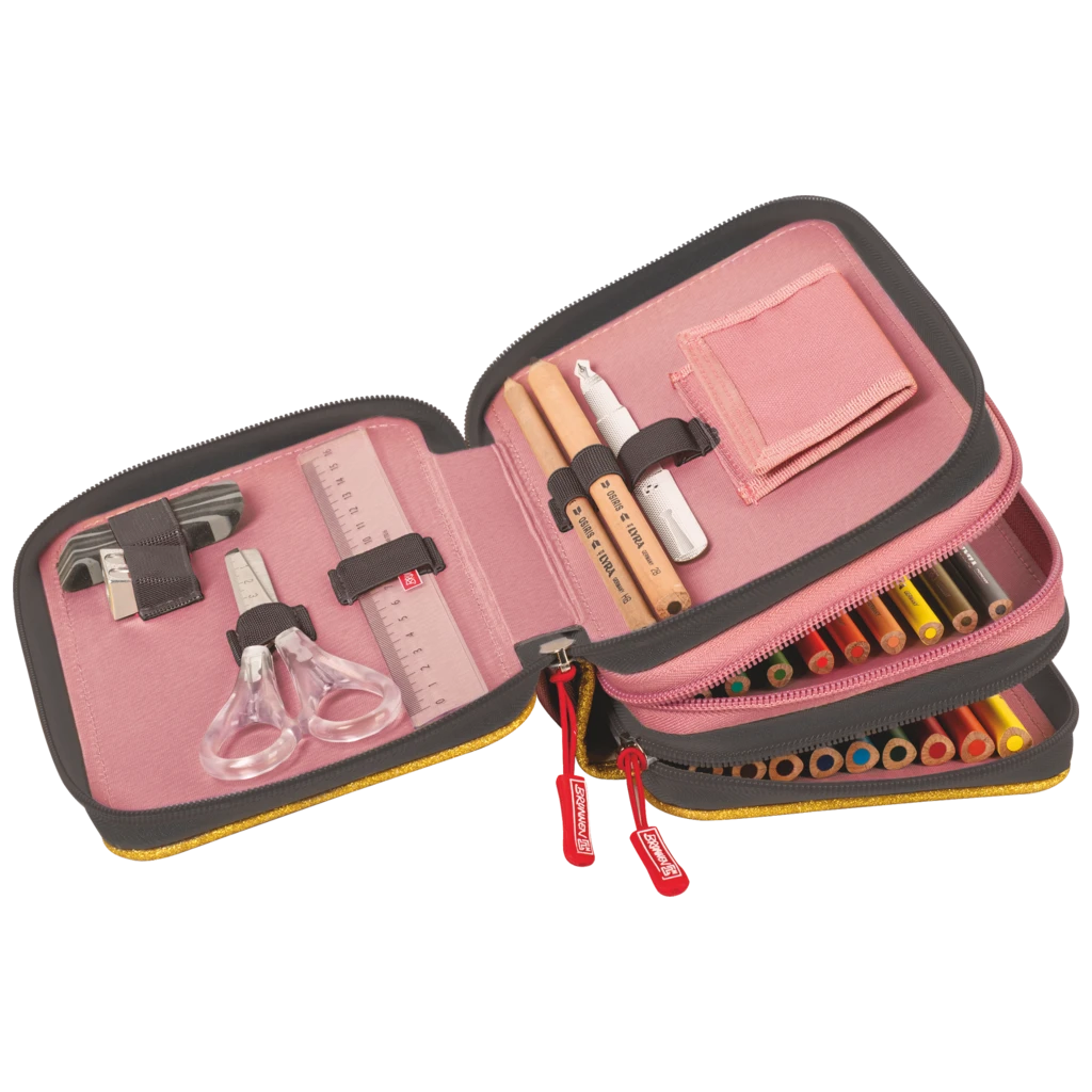 Federmäppchen Sweet Wild Cat | 3 Reißverschlüsse, rosa