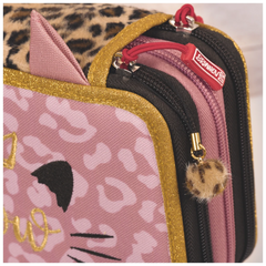 Federmäppchen Sweet Wild Cat | 3 Reißverschlüsse, rosa