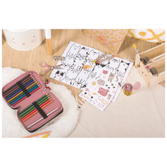 Federmäppchen Sweet Wild Cat | 3 Reißverschlüsse, rosa