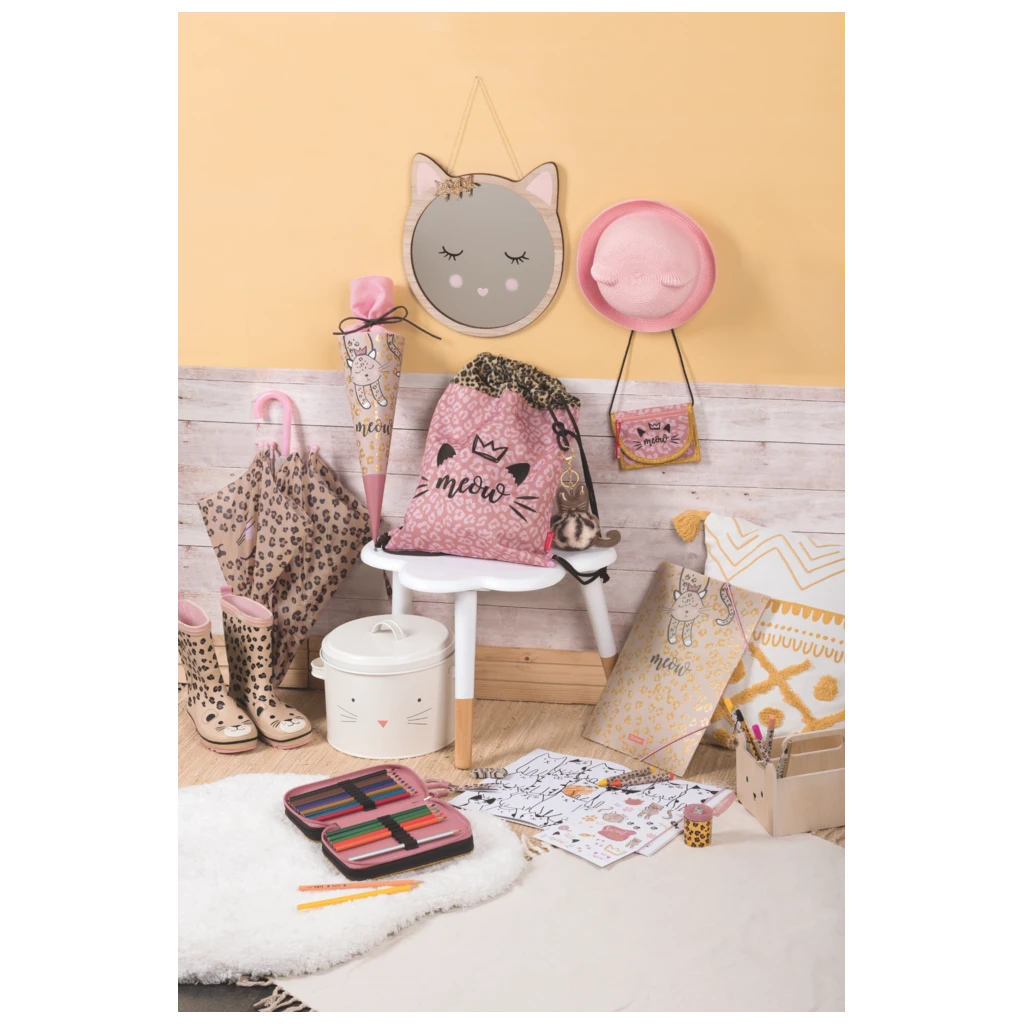 Federmäppchen Sweet Wild Cat | 3 Reißverschlüsse, rosa