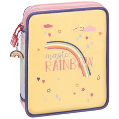 Federmäppchen XXL Magic Rainbow | 2 Reißverschlüsse, gelb