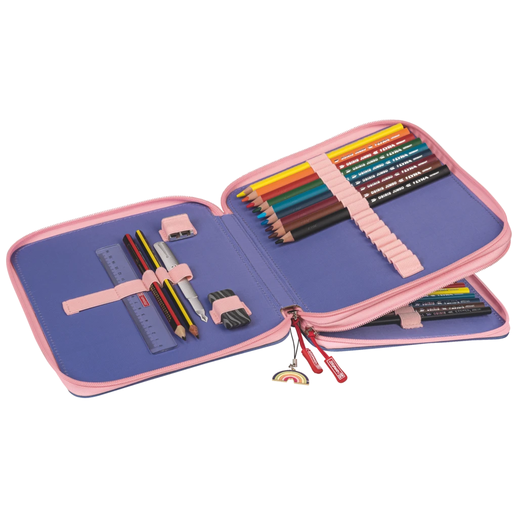 Federmäppchen XXL Magic Rainbow | 2 Reißverschlüsse, gelb