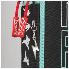 Federmäppchen XXL Ninja Power | 2 Reißverschlüsse, türkis/schwarz