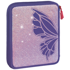 Federmäppchen XXL Magic Butterfly | 2 Reißverschlüsse, rosarot/lila