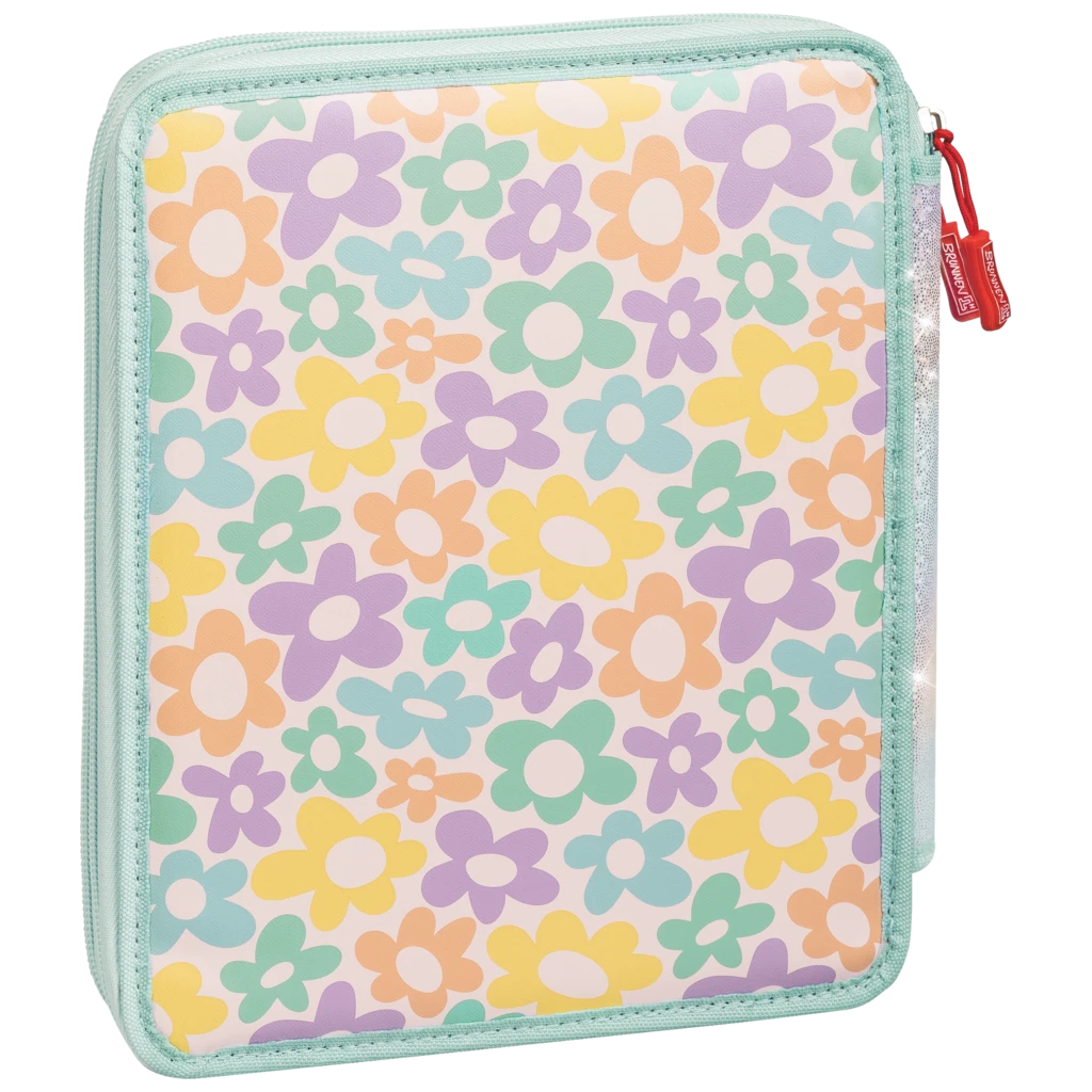Federmäppchen XXL Happy Hippie | 2 Reißverschlüsse, mehrfarbig, pastell