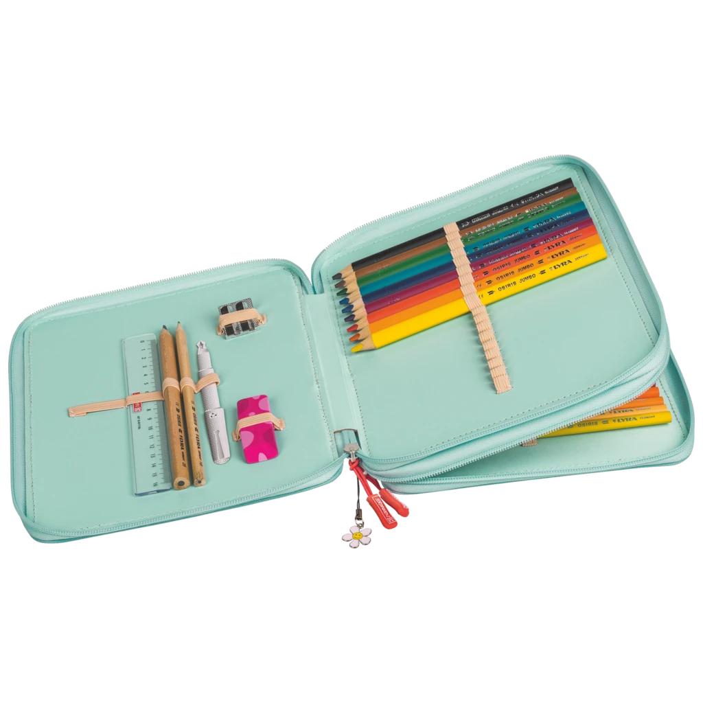 Federmäppchen XXL Happy Hippie | 2 Reißverschlüsse, mehrfarbig, pastell